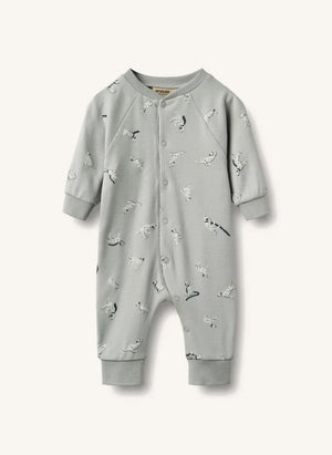 Wheat - Lou Chiens Bio-Baumwoll-Overall | Grau-blau