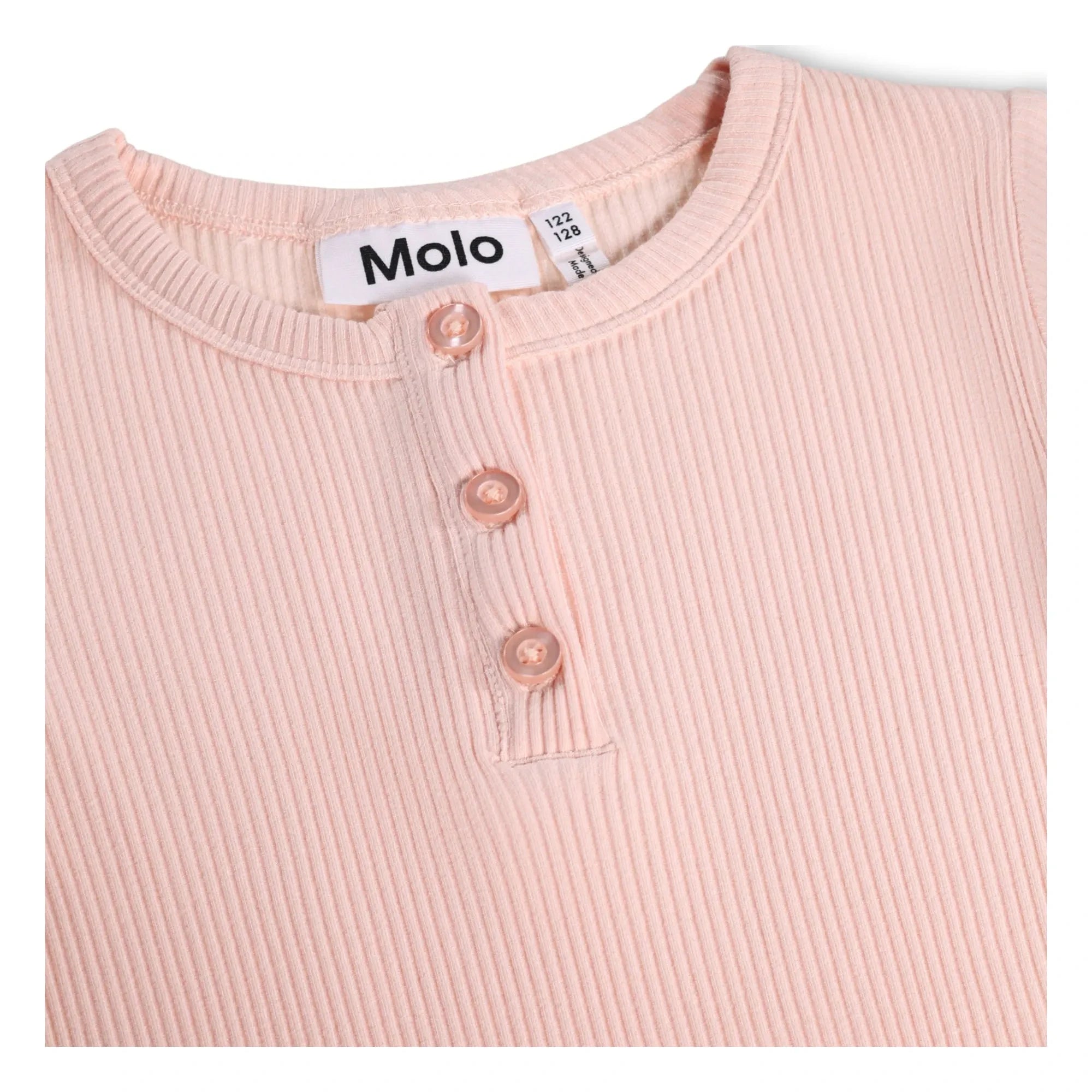 Molo - Rosey geripptes Knopfshirt | Hellrosa