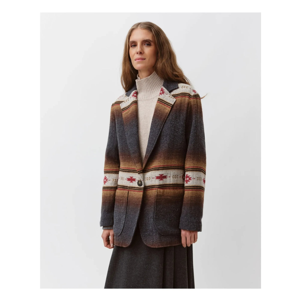 Diega - Chaqueta de lana Virato | Gris carbón
