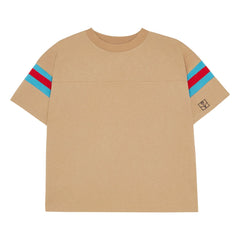 The Campamento - Gestreiftes T-Shirt mit Kontrastdetails | Camel