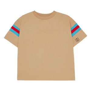 The Campamento - Gestreiftes T-Shirt mit Kontrastdetails | Camel