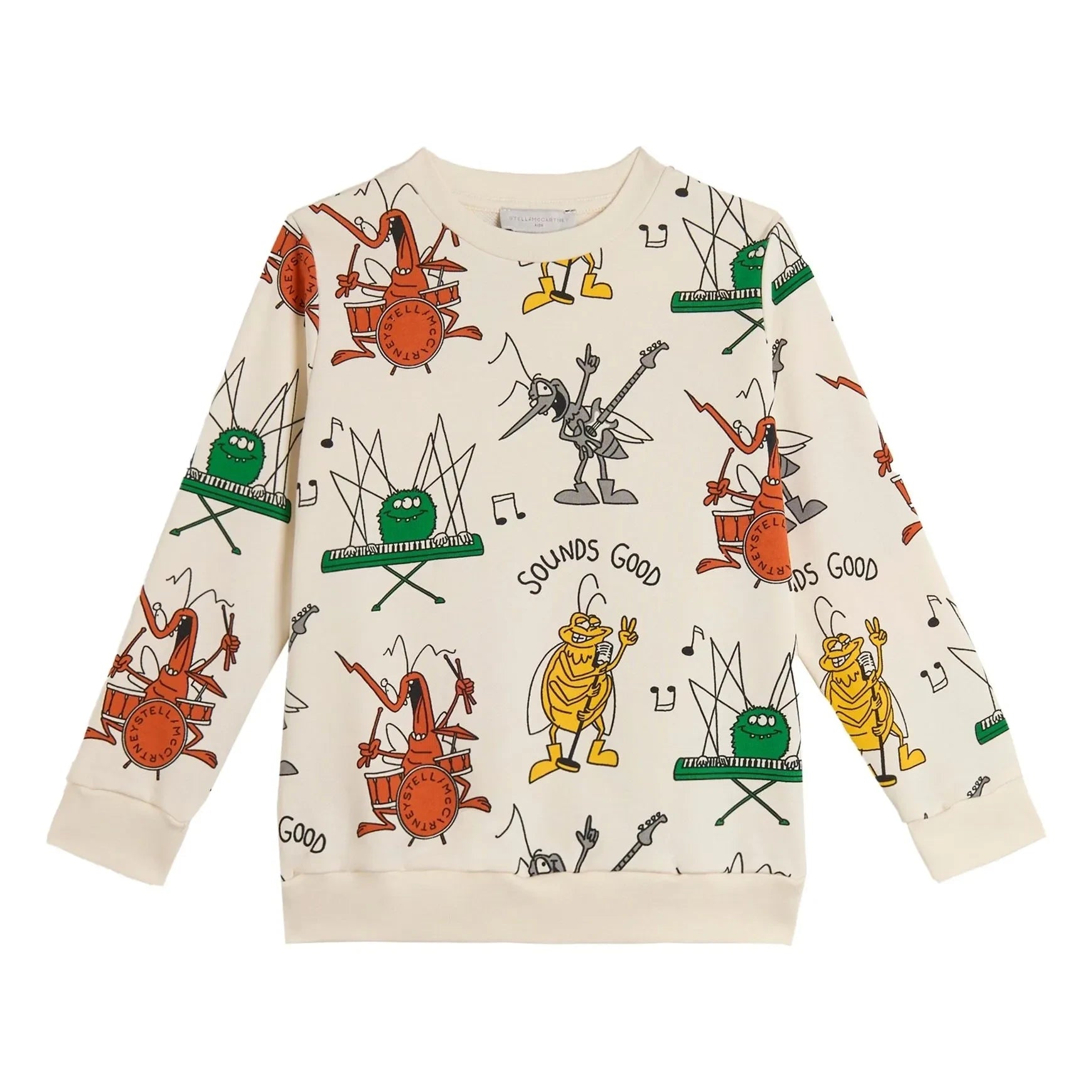 Stella McCartney Kids - Sounds Good organik pamuklu sweatshirt | Krem