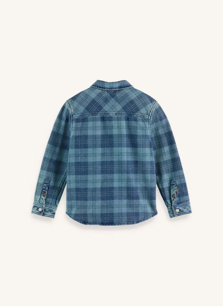 Scotch & Soda - Carreaux Jean Overshirt | أزرق