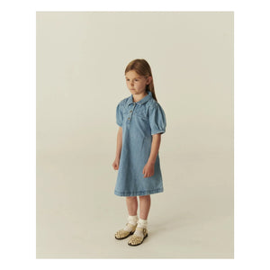 Copenhagen Colors - Jeans-Stepp-Kleid aus Bio-Baumwolle | Hellblau