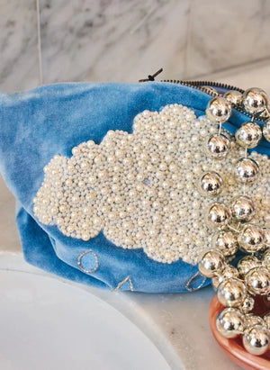 Anna + Nina - Pochette con perline Hava | Blu
