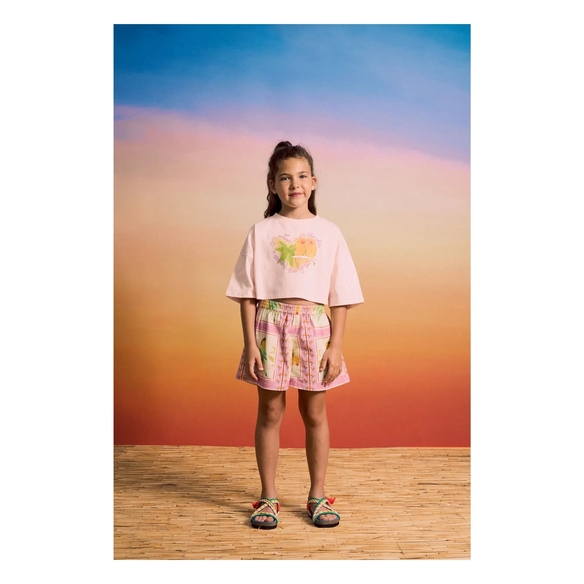 Maison Mangostan - Pájaros patchwork cortos | Rosa