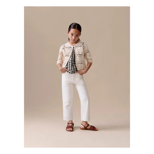 Bonpoint - Léa-Marie Häkelstrickjacke | Ecru