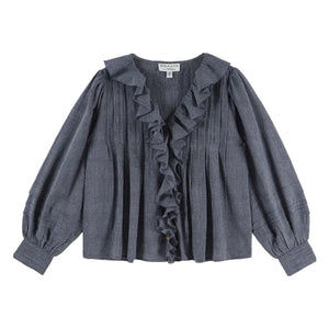 Emile et Ida - Khadi Enise Bluse | Grau