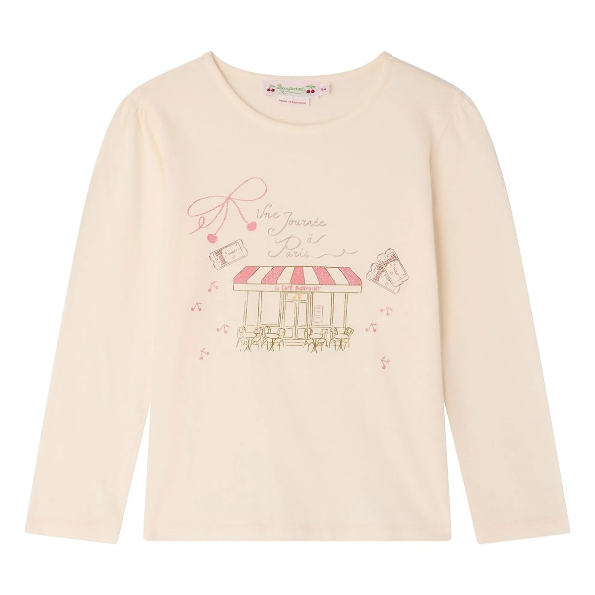 Bonpoint - Camiseta de algodón orgánico Gracieuse | Rosa pálido