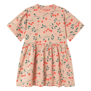 Tinycottons - Cerises organik pamuk elbise | Açık Pembe
