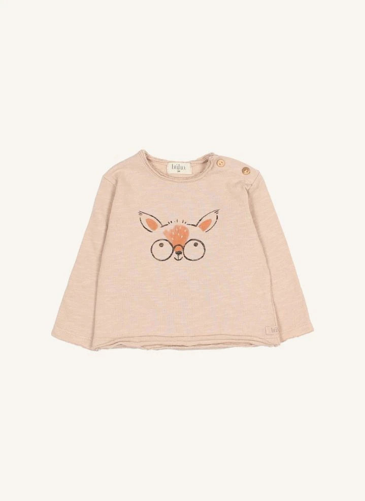 Búho - Deer T-shirt قطن عضوي | وردي