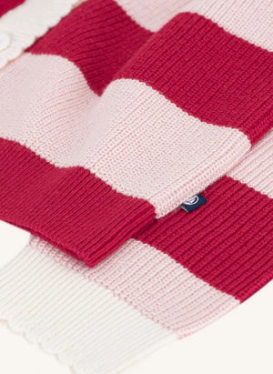 Petit Bateau - Yün Çizgili Hırka | Pembe