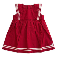 Petit Bateau - Bio-Baumwoll-Kleid und Bloomer-Set | Dunkelrot