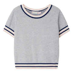Bonpoint - İnce örme T-shirt Limette Organik pamuk | Mavi