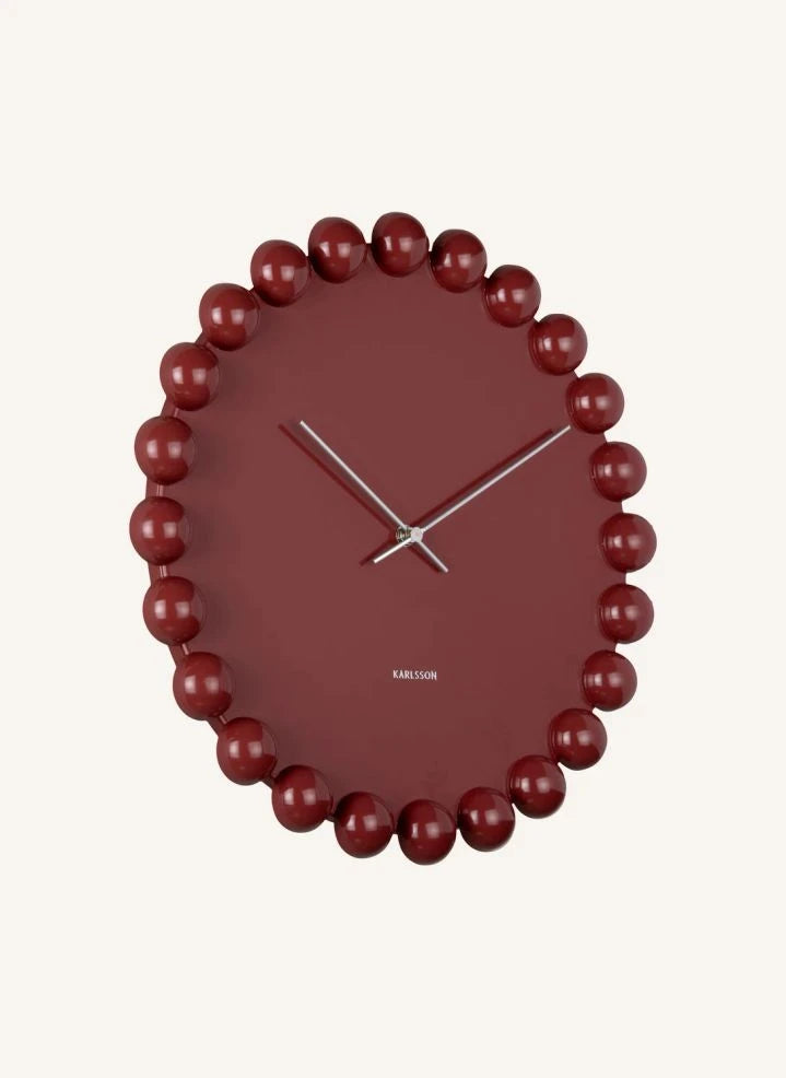 Present Time - Cadiz Dotty Wanduhr | Bordeaux