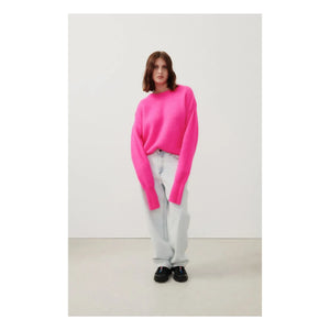American Vintage - Vitow Jersey de cuello barco de alpaca y lana | Rosa flúor