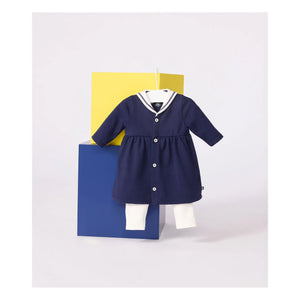 Petit Bateau - Organik pamuk elbise ve tayt seti | Lacivert