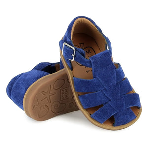 Pom d'Api - Poppy Daddy Samt-Sandalen | Elektroblau