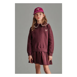 Mipounet - Luna Peter Pan Yaka Elbise | Aubergine