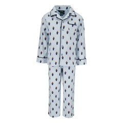 Ralph Lauren - Conjunto de pijama de camisa y pantalón con monograma a rayas | Azul claro