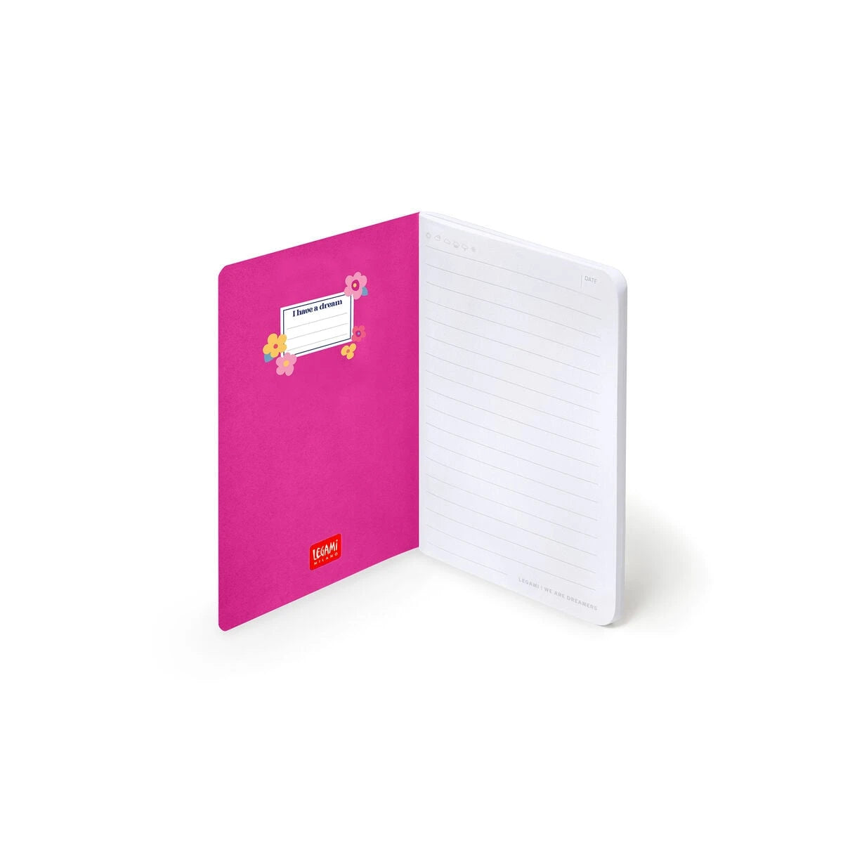 Legami - Çizgili A6 Defter - Resimli Sert Kapak - Çiçekler