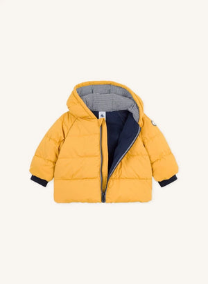 Petit Bateau - Düz Bebek Kaz Tüyü Mont | Sarı