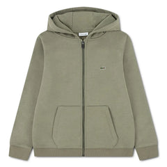 Lacoste - Logo Detaylı Fermuarlı Kapüşonlu Sweatshirt | Haki
