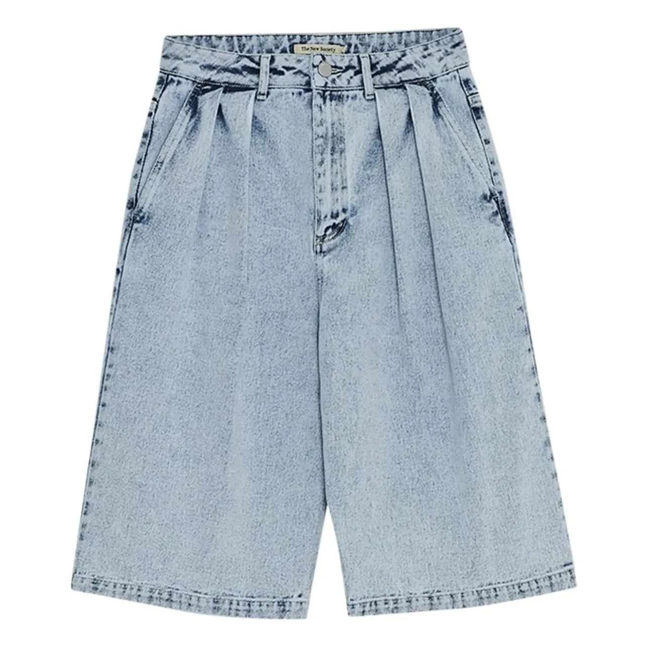 the new society - Pamuklu Bermuda şort | Denim mavisi