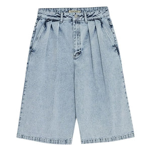 the new society - Pamuklu Bermuda şort | Denim mavisi