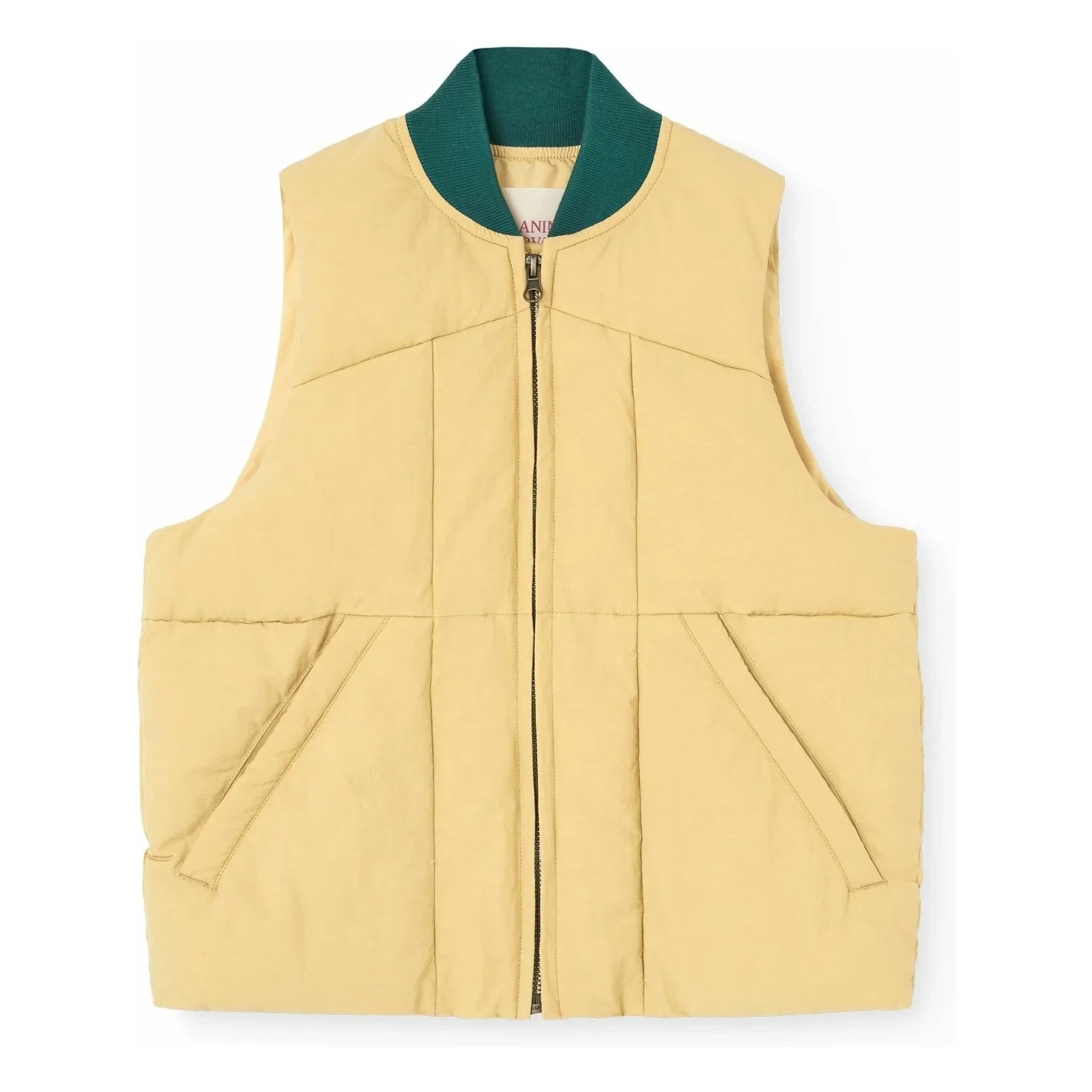 The Animals Observatory - Lobster Sleeveless Puffer Vest Made from Recycled Fibers | Pale Yellow