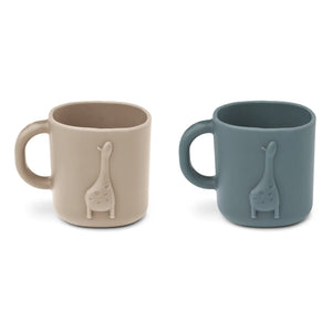 Liewood - Chaves Silicone Cups - Set of 2 | Dark sand/Whale blue