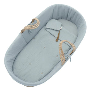 Numero 74 - Organic Cotton Bedding Set for Moses Basket | Sweet Blue S046