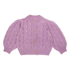 Tocoto Vintage - Blumenstrickjacke | Lila