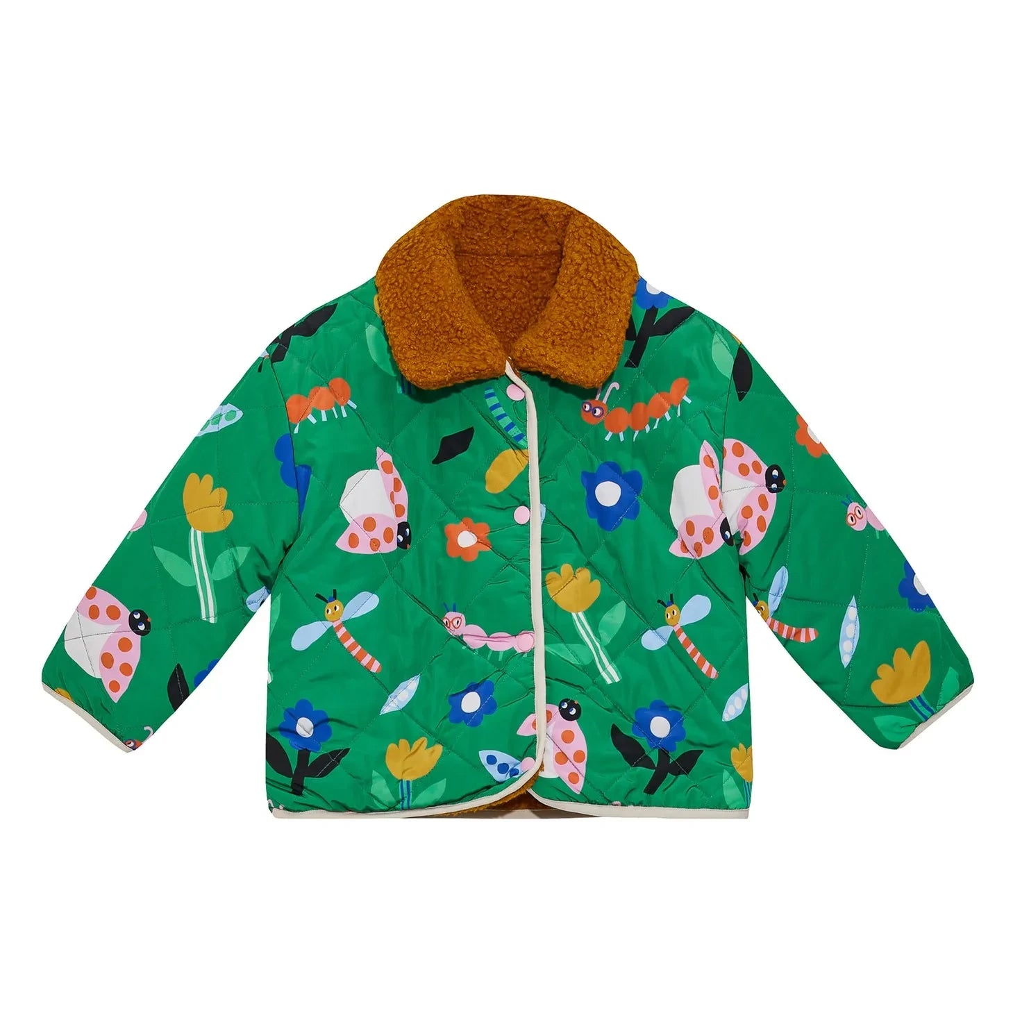 Petit Stella - Chaqueta Sherpa Reversible Dragonflies | Verde