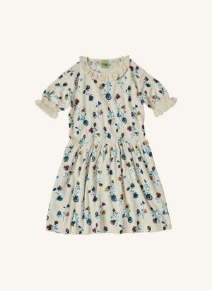 FUB - Maille Extra Dünne Fleur Baumwoll Organisches Kleid | Ecru