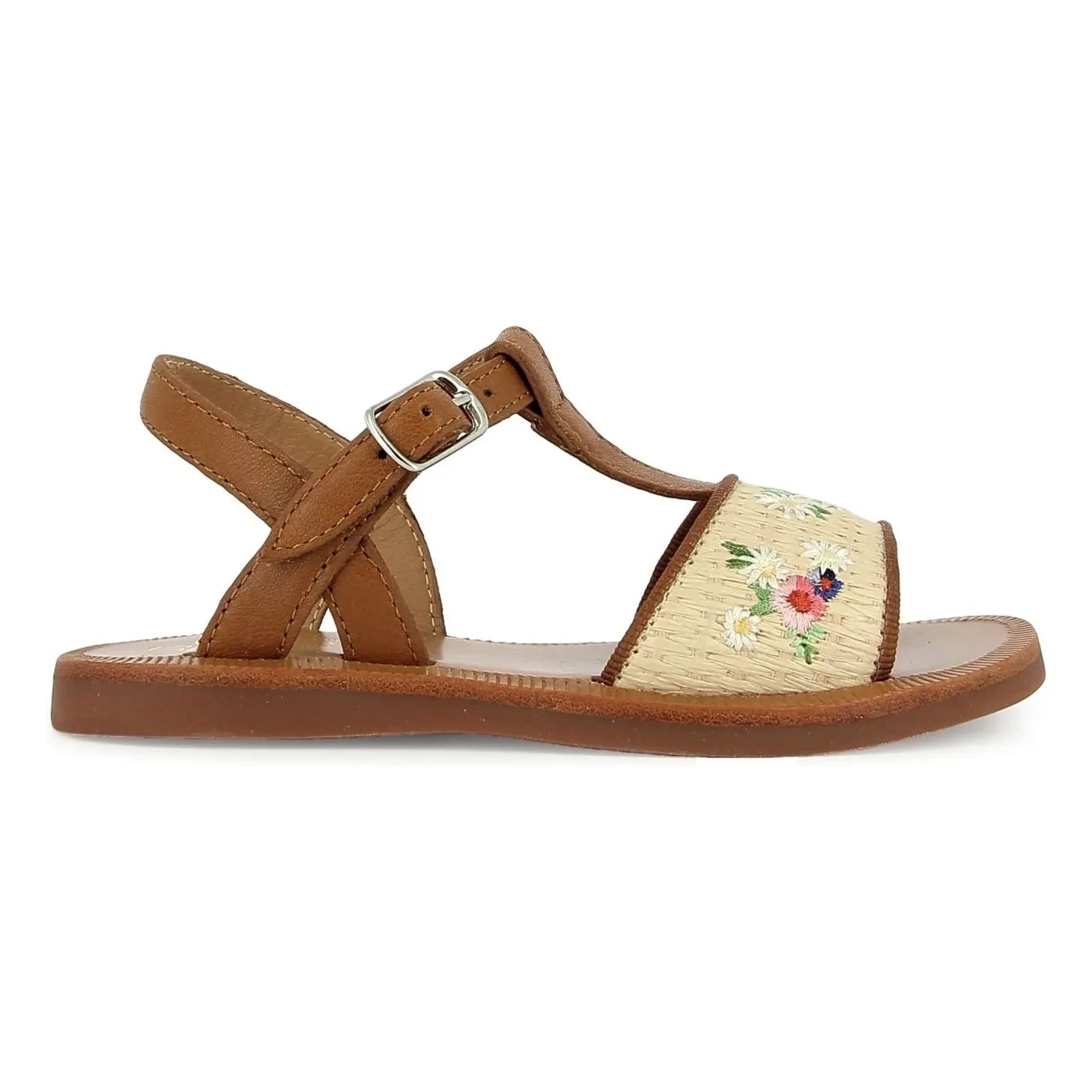 Pom d'Api - Sandaletler Plagette Raphia Brod | Krem