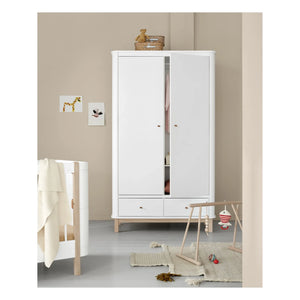Oliver Furniture - Armario de 2 Puertas de Roble | Blanco