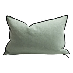 Maison de Vacances - Vice Versa Black Line Washed Linen Pillow | Sage