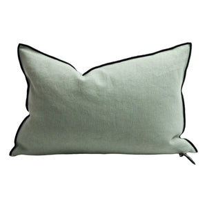 Maison de Vacances - Vice Versa Black Line Washed Linen Pillow | Sage