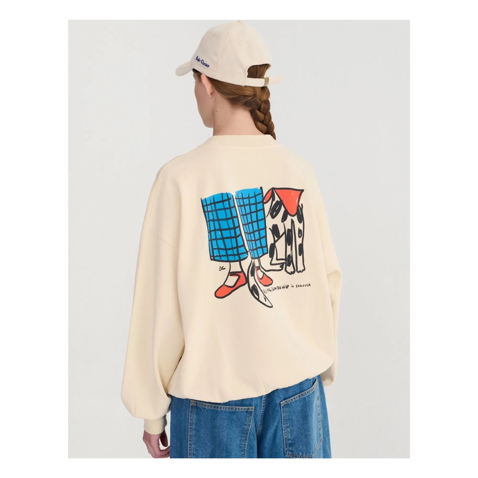 Bobo Choses - Dog Friends organik pamuk sweatshirt | Ekru