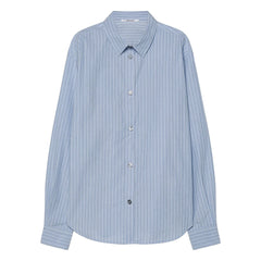 Pomandère - Striped Cotton Poplin Shirt | Blue