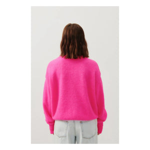American Vintage - Vitow Jersey de cuello barco de alpaca y lana | Rosa flúor