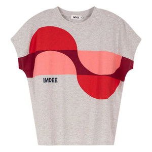 Indee - Bedrucktes Mink T-Shirt | Grau meliert