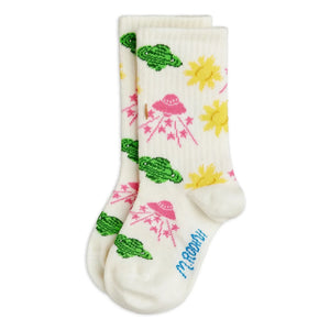 Mini Rodini - Organic Cotton Space Socks | Ivory