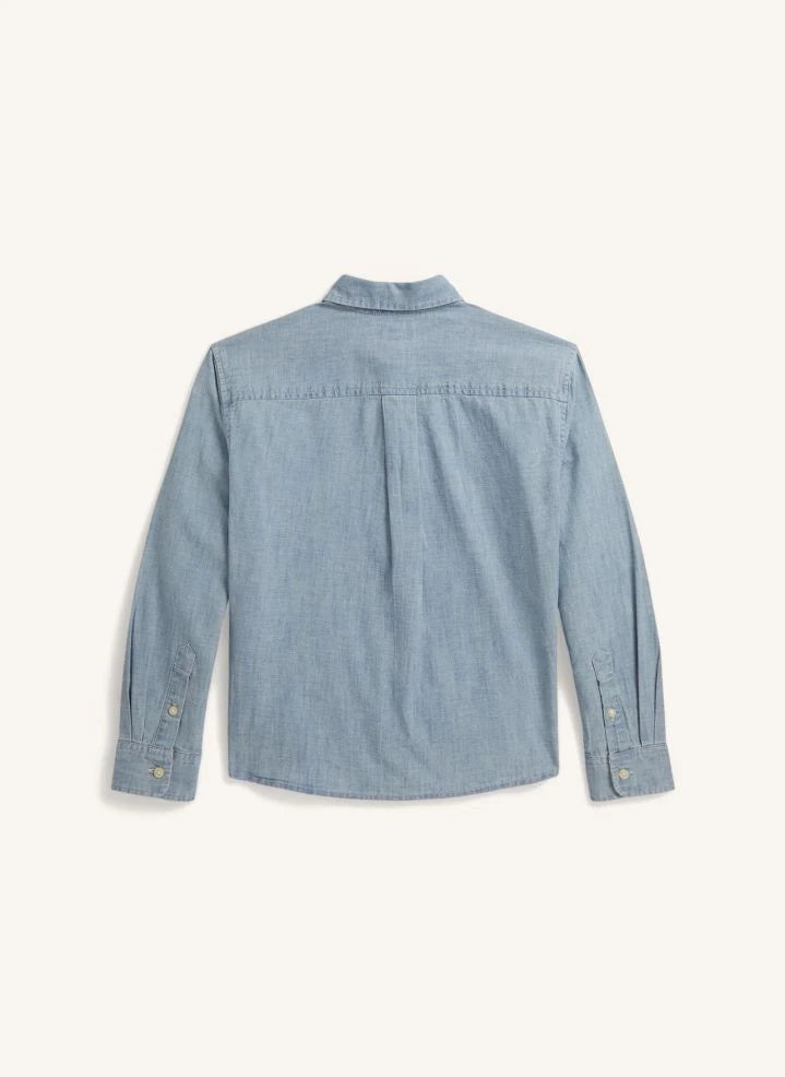 Ralph Lauren - Camisa de Logotipo de 4 Botones | Azul