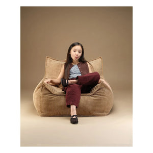 Wigiwama - Sillón Club de Terciopelo Acanalado Juvenil | Marrón