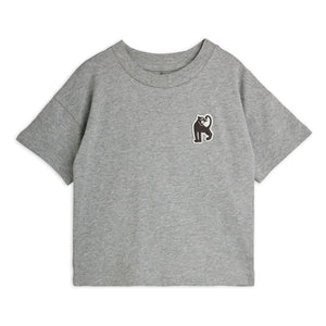 Mini Rodini - Panter organik pamuklu T-shirt | Gri melanj