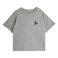 Mini Rodini - Panter organik pamuklu T-shirt | Gri melanj