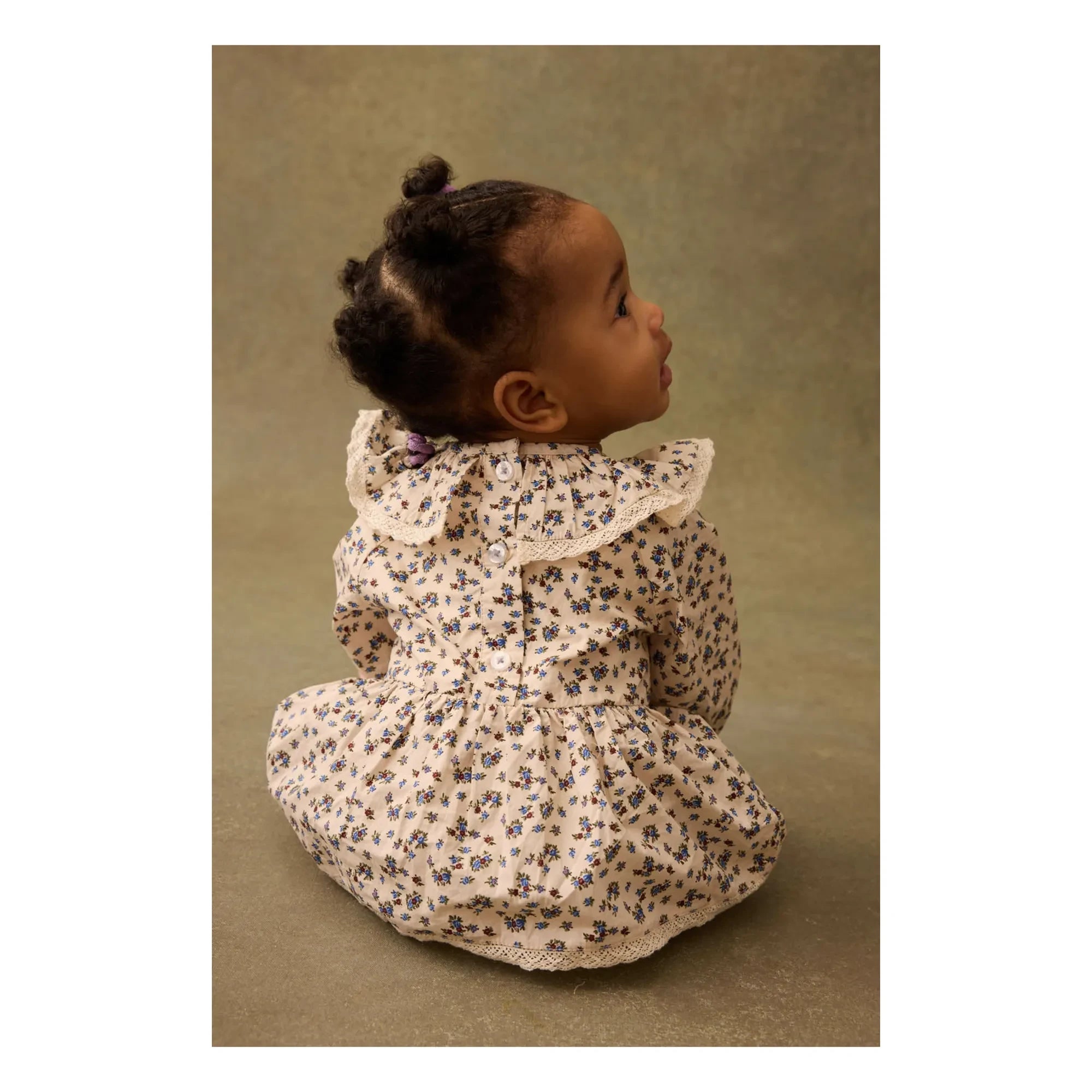 Louise Misha - India Fleurie Bio-Baumwoll-Poplin-Strampler | Creme