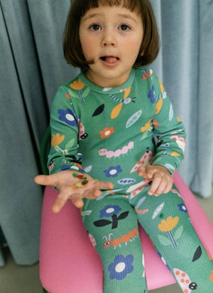 Petit Stella - Libellules Pijama Pamuk Pima ve Modal | Yeşil